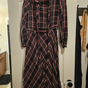 H&M plaid maxi dress. Buttons up the front